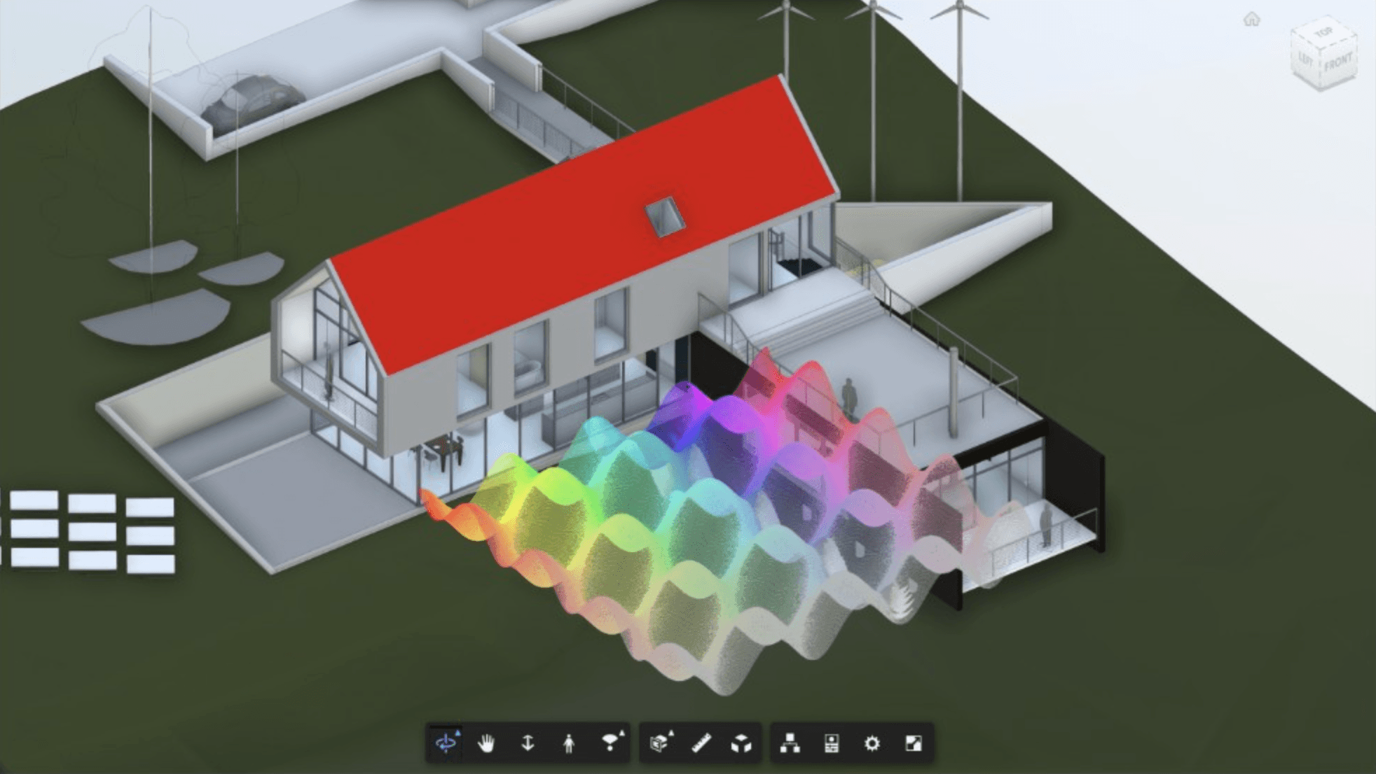 Autodesk Forge BIM model viewer showing an architectural model