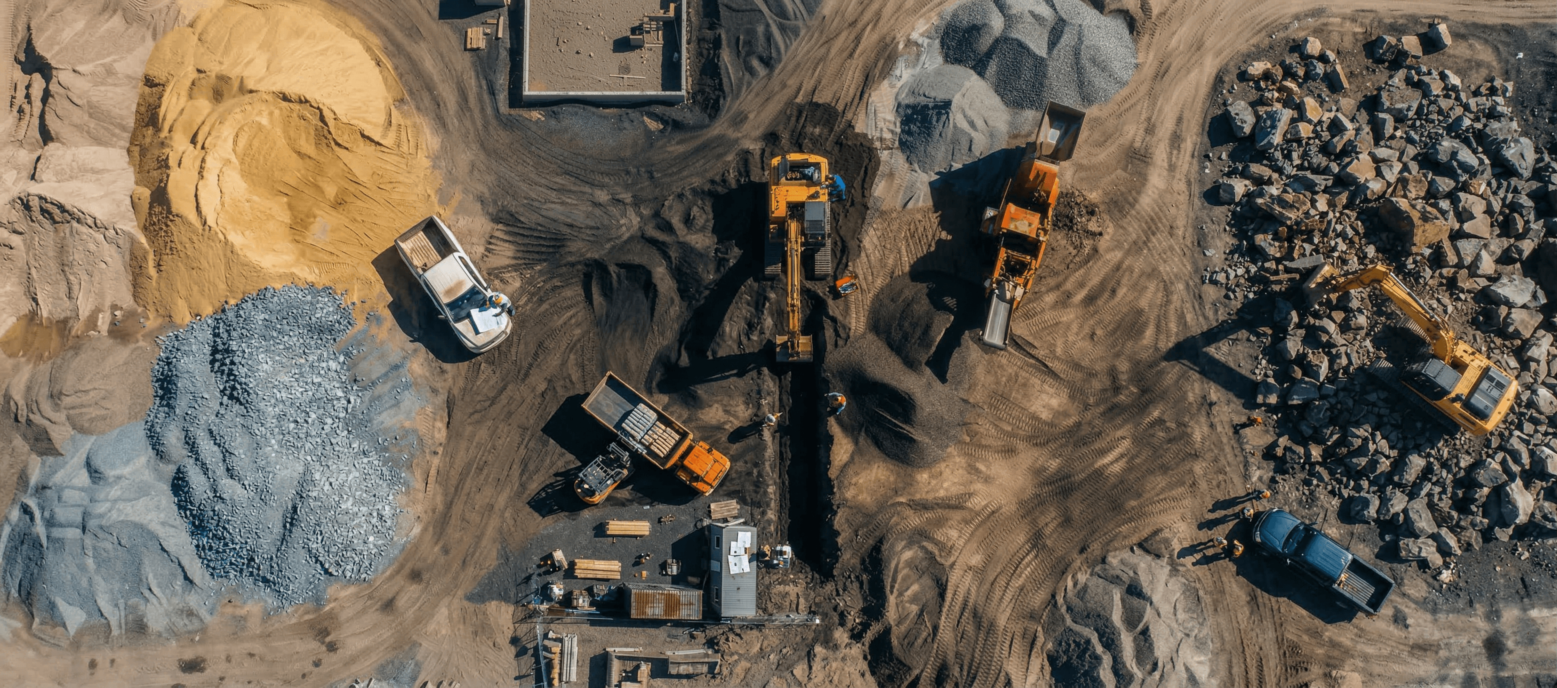 Aerial view of a construction site