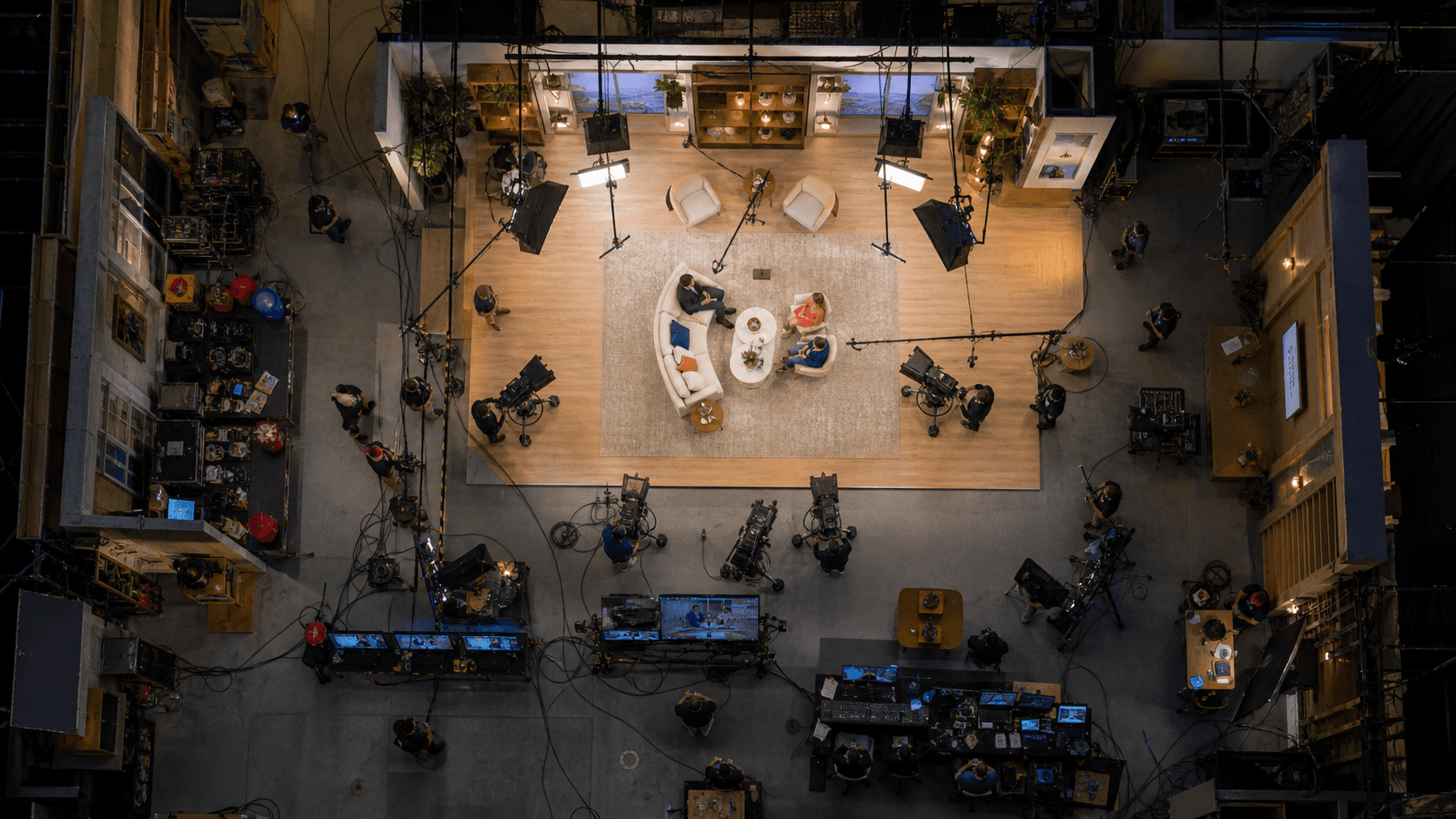 Behind the scenes of a film and entertainment production